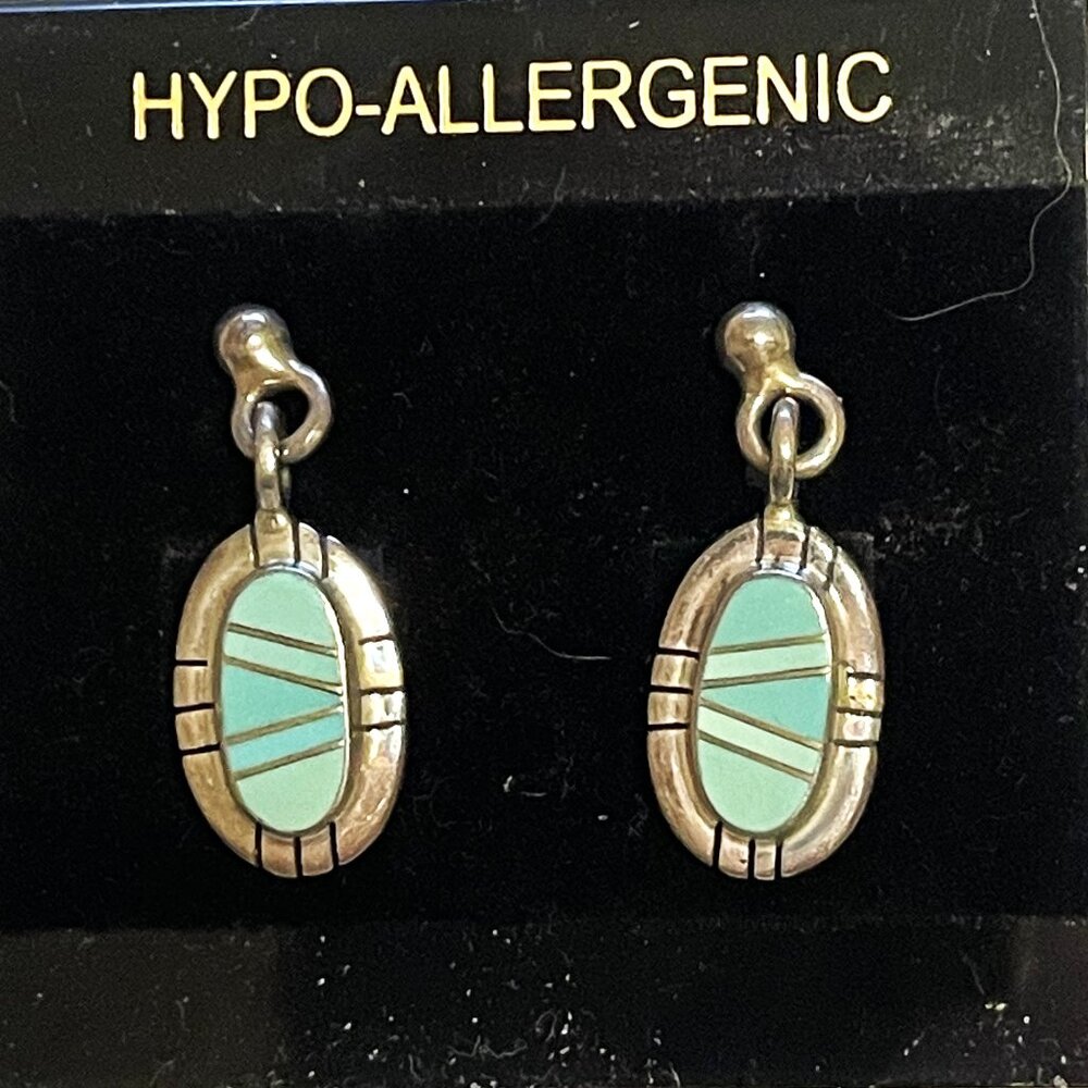 Sterling Silver Inlaid Earrings. (SK137)